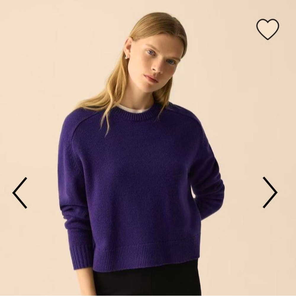 Theory Cashmere Purple Pullover Luxuriously Soft and Warm